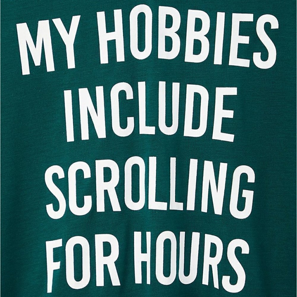 Torrid - Classic Fit Raglan Tee - Hobbies Scroll Green, Plus 00, M/L, Size 10﻿﻿﻿ - Picture 4 of 4